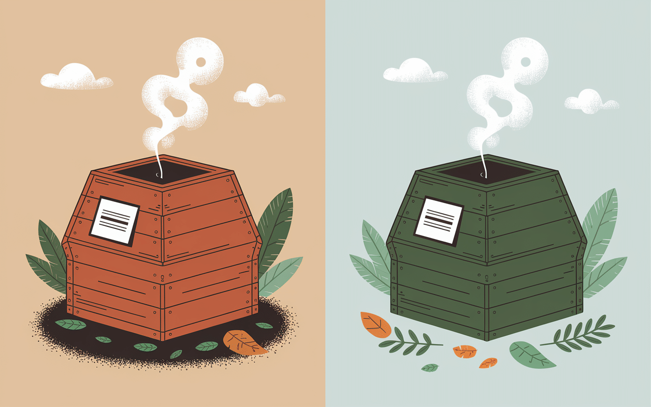 comparaison composteur en bois et plastique avec aeration naturelle
