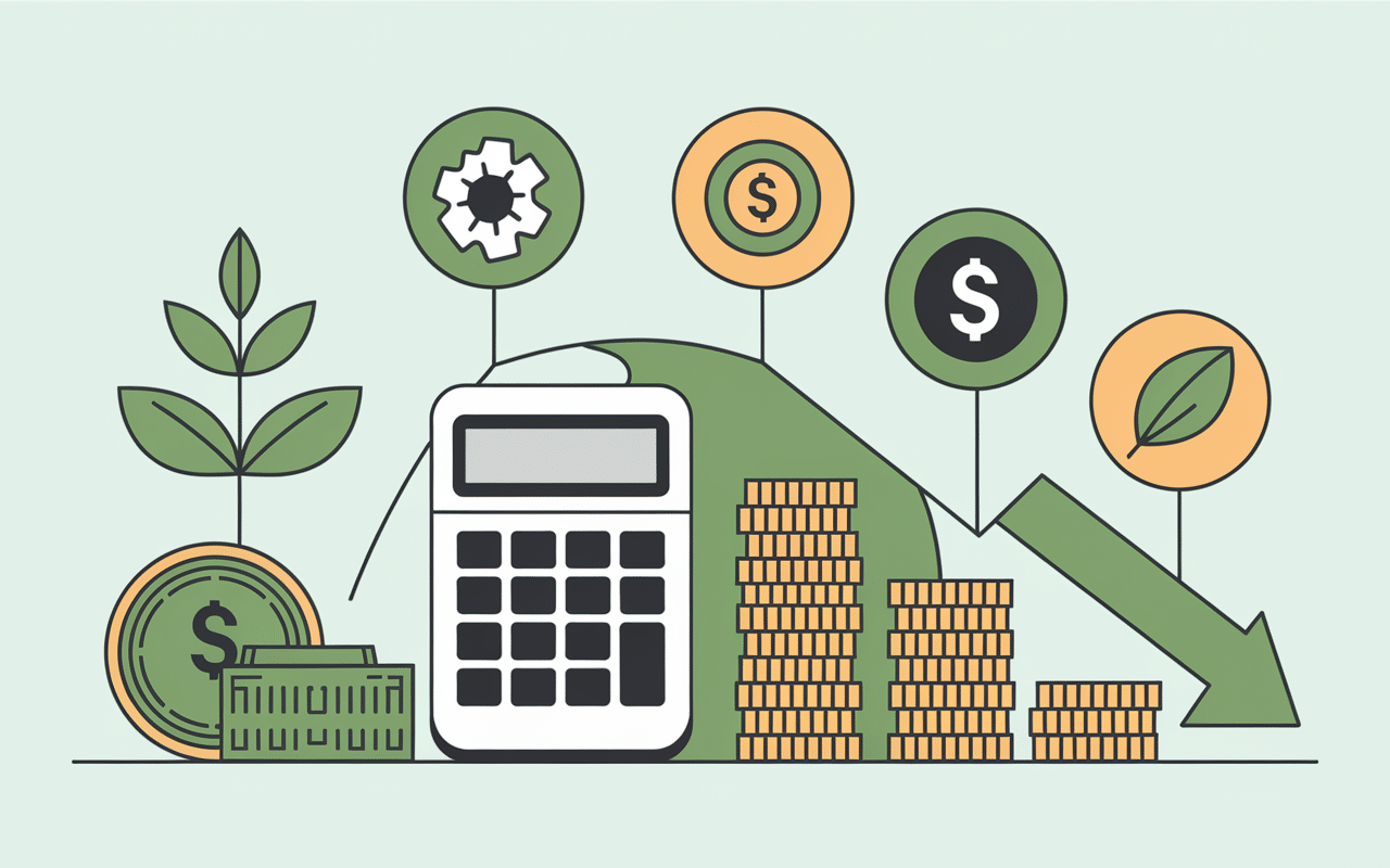 illustration co valence blog reduction budget energie calculatrice pieces monnaie