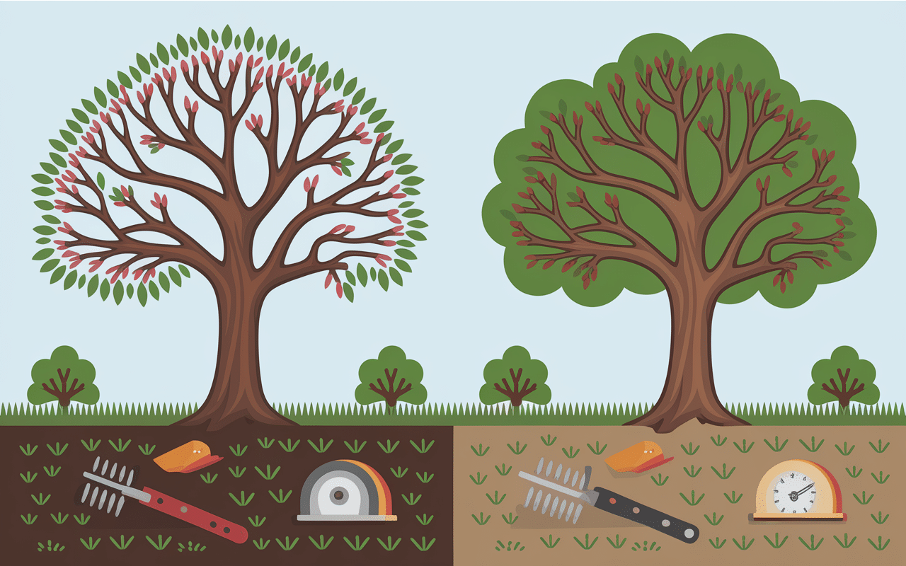 étapes élagage arbre branches mortes outils