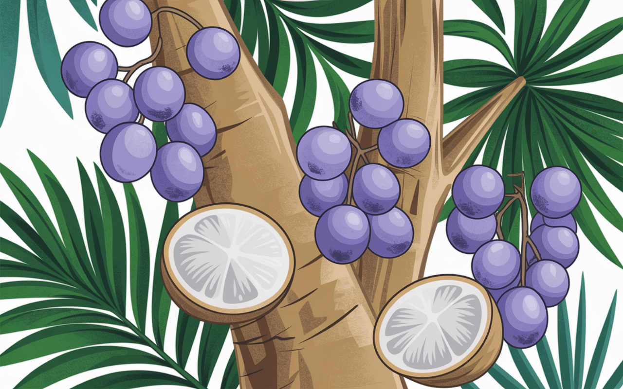 illustration fruit en j jaboticaba violet pousse tronc arbre tropical