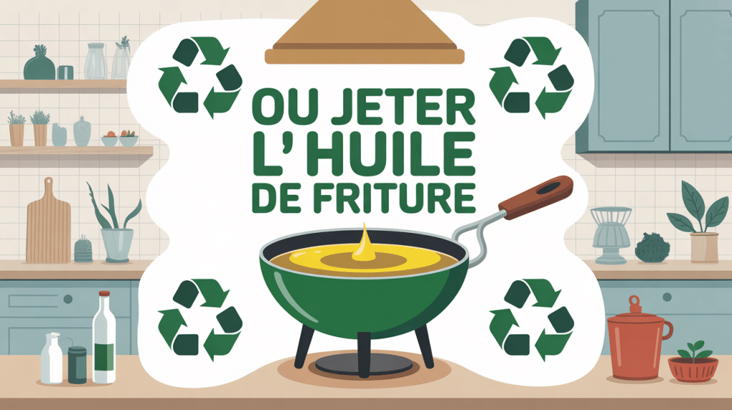 Illustration poele huile recyclage ou jeter l huile de friture