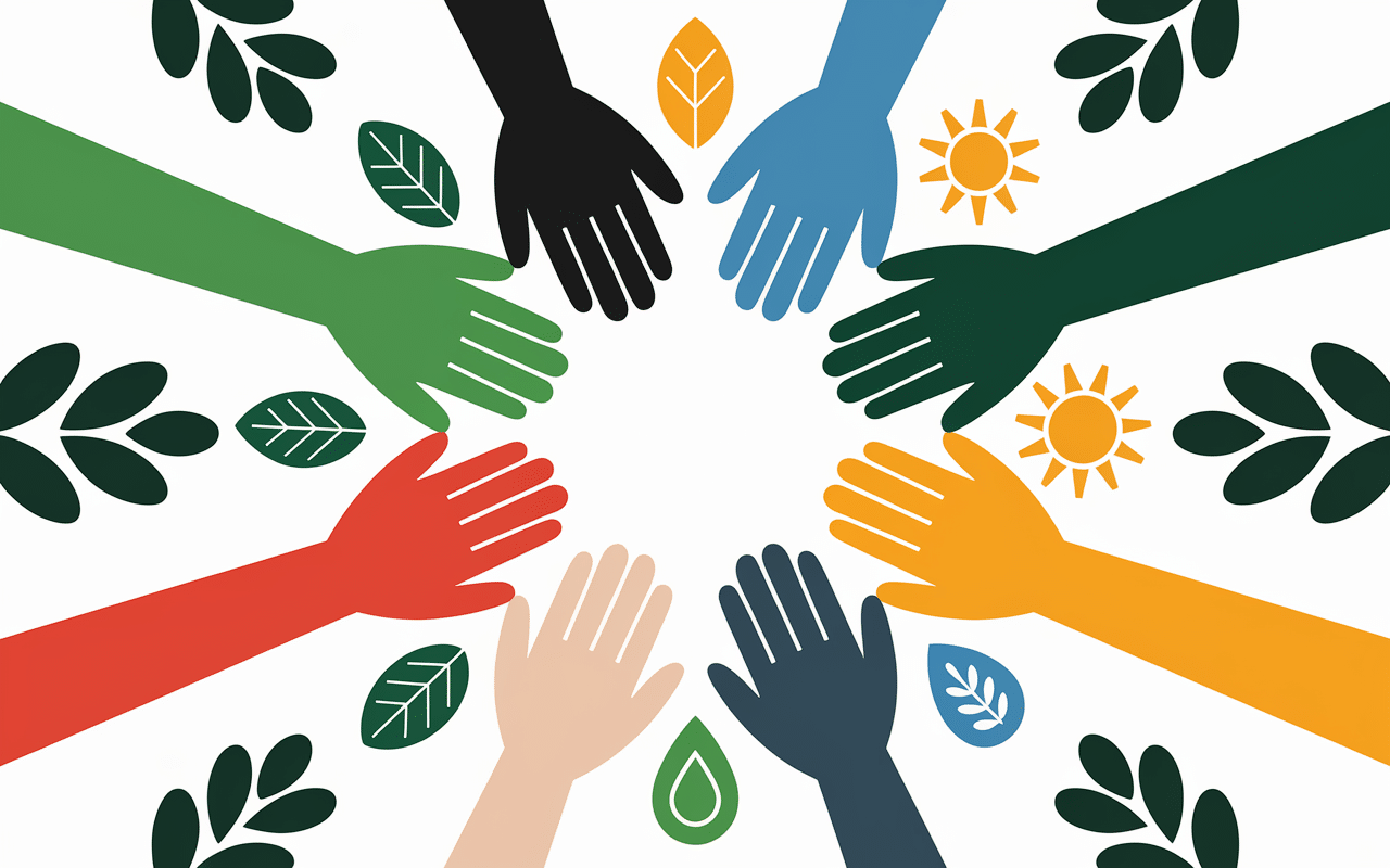 mains unies pacte ecologique symbole environnement