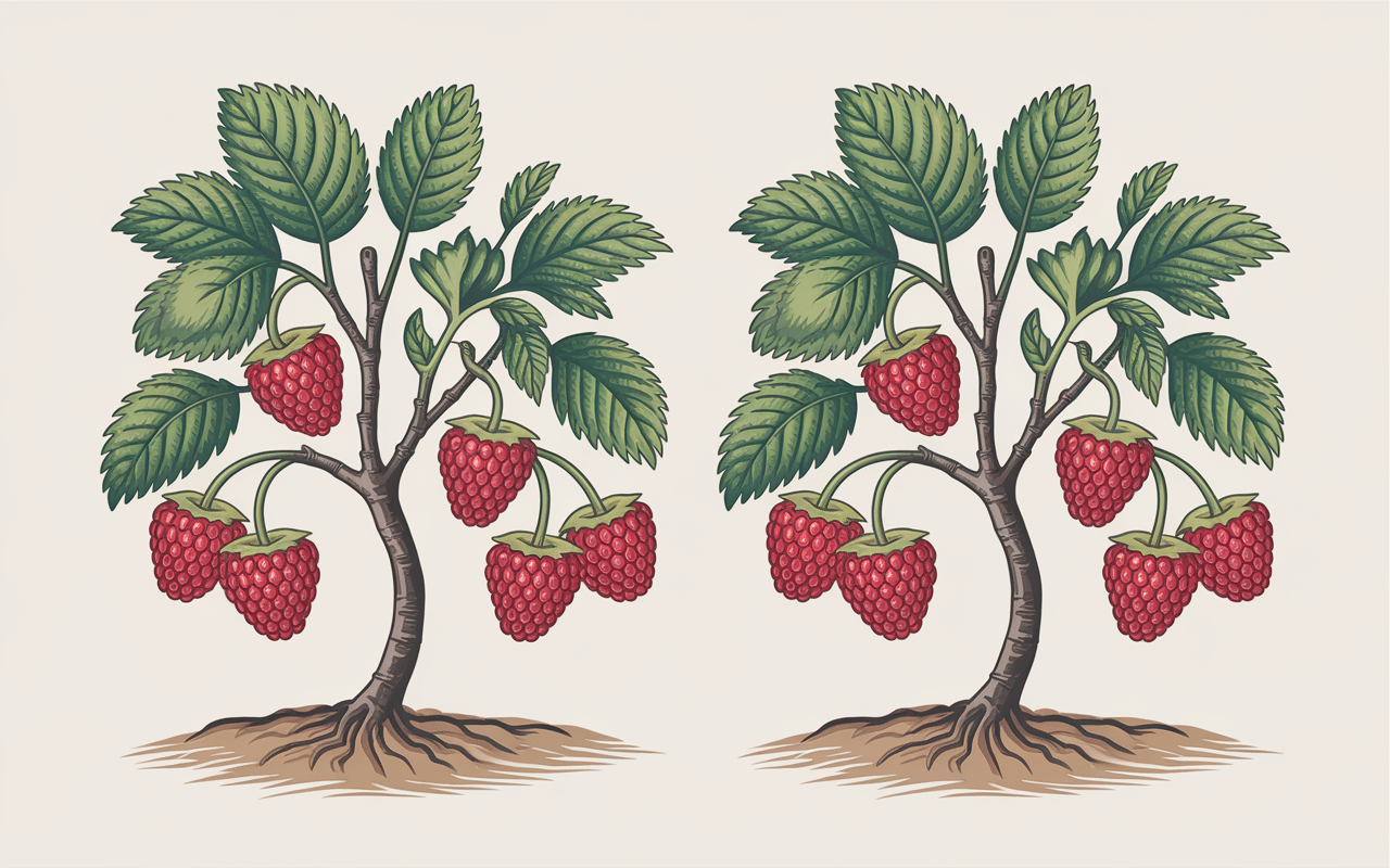 Comparaison variétés framboisiers fructification plantation