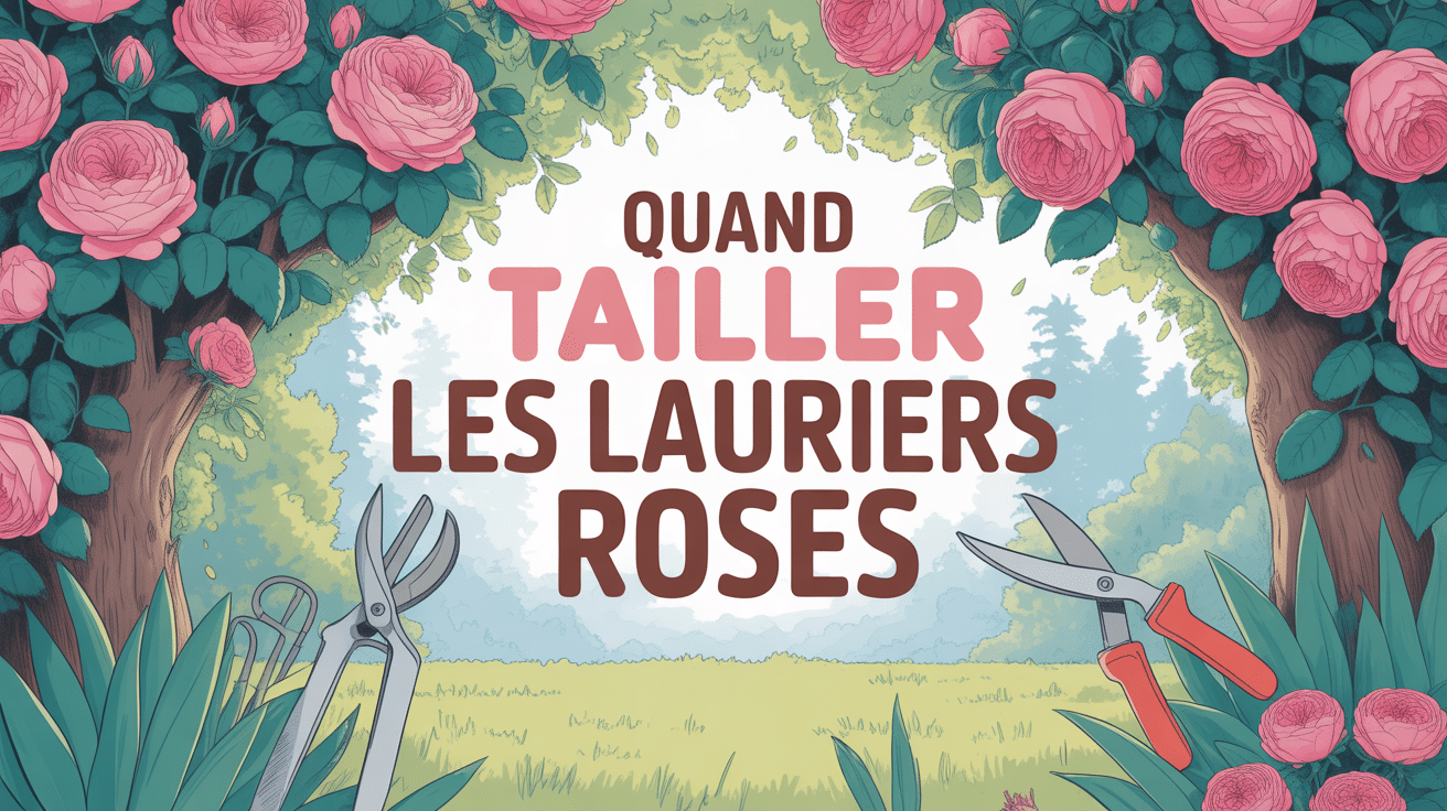 Laurier rose en fleurs avec sécateurs sous lumière dorée