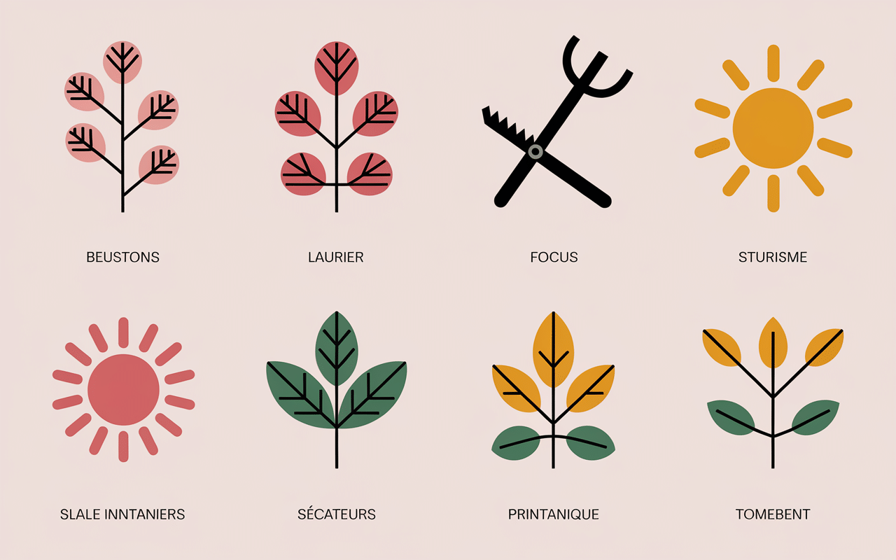 Calendrier saisonnier fin d'hiver automne pour tailler laurier rose