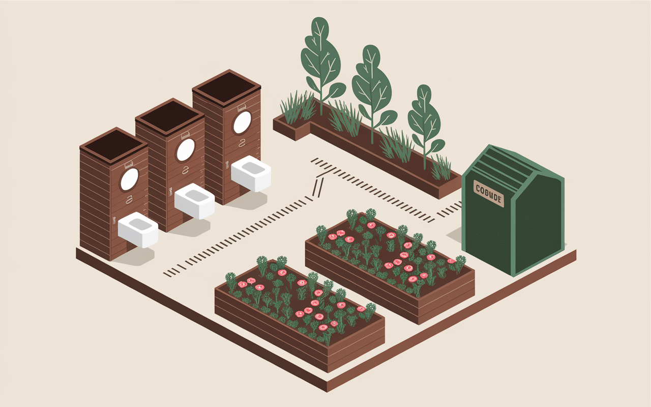 Toilettes sèches et phytoépuration Oikos schéma technique