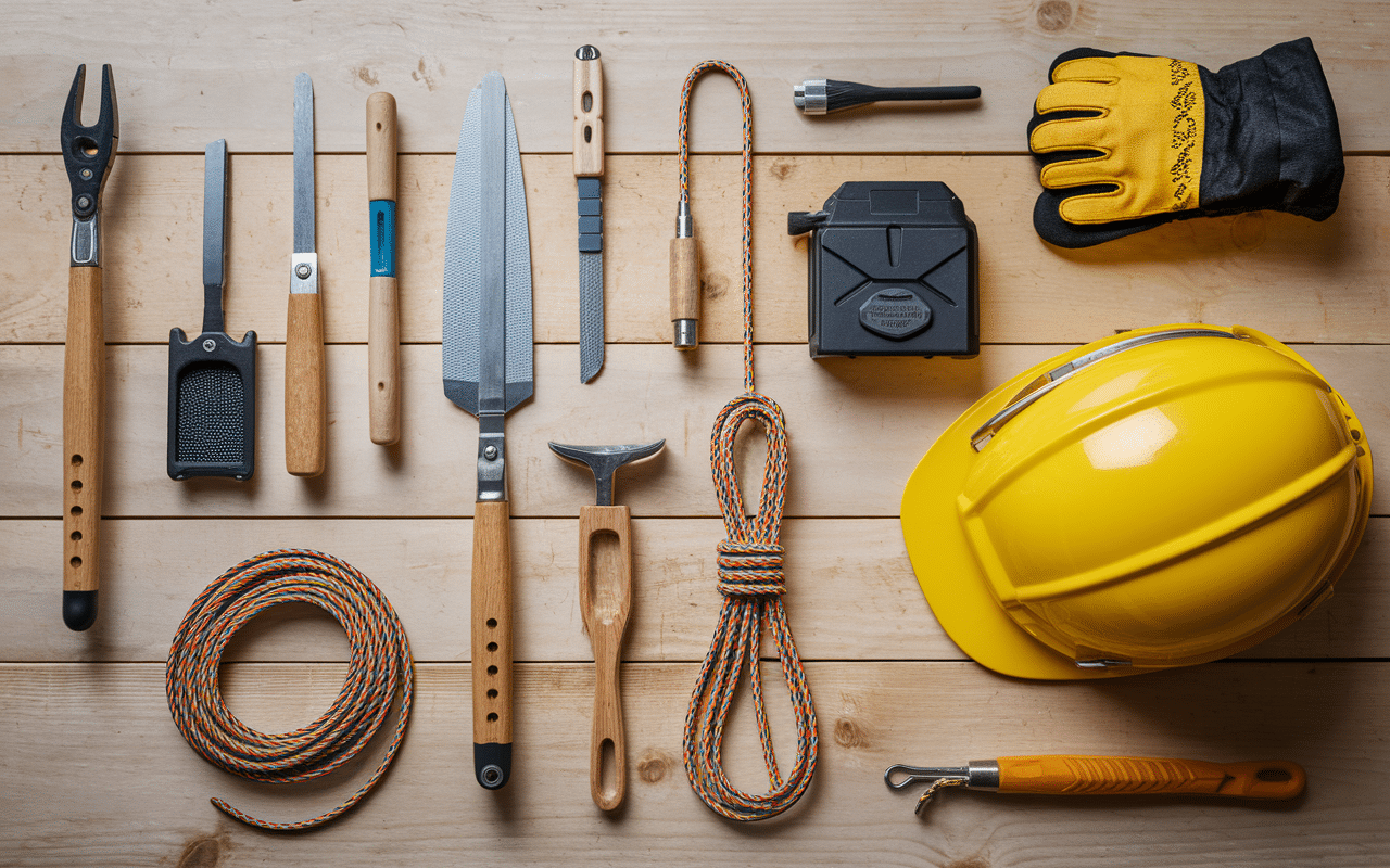 outils élagage sécateur scie casque gants harnais