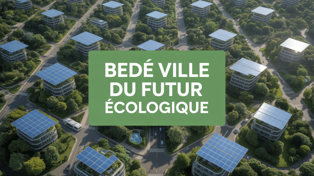 vue aerienne ville du futur ecologique bede
