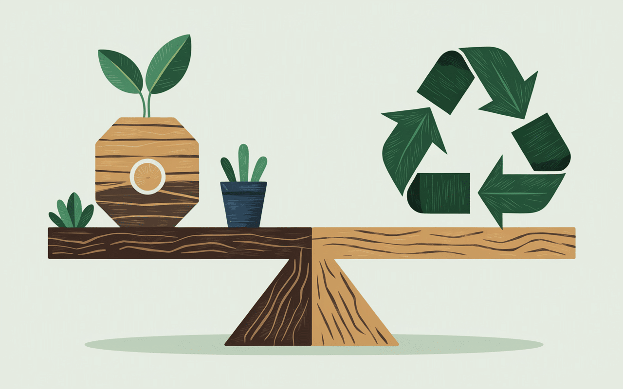 équilibre entre objets durables et pollution