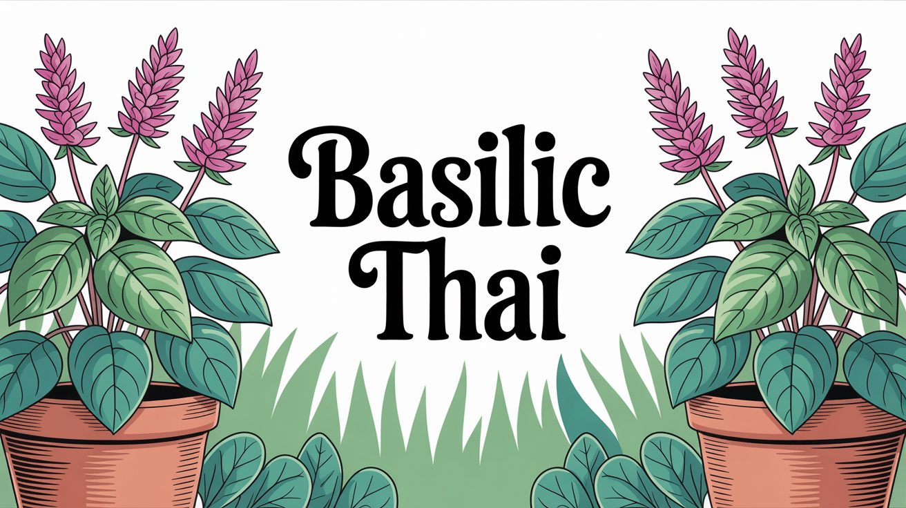 Illustration plants basilic thaï