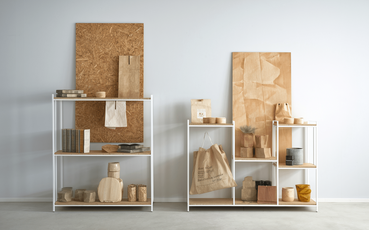 Échantillons de matériaux écologiques variés