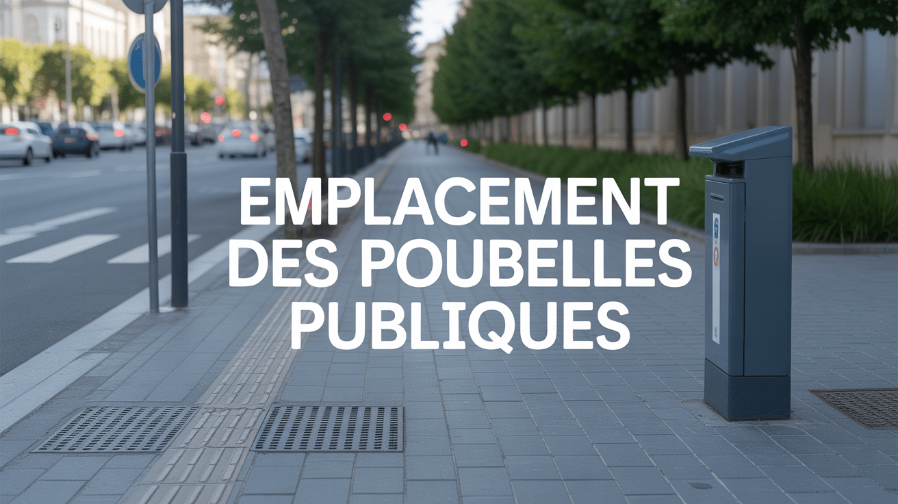 Scène urbaine avec poubelle publique moderne