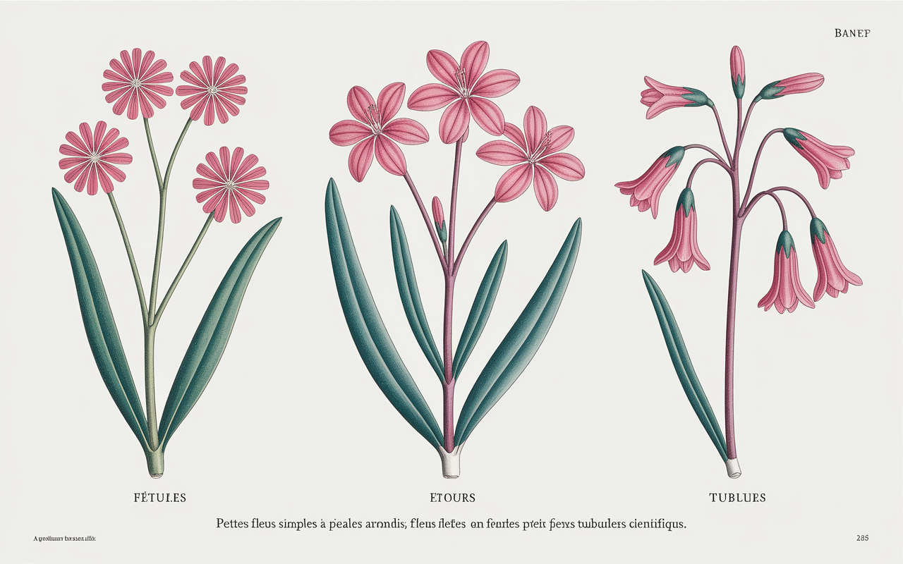 Différentes espèces de fleurs goutte de sang