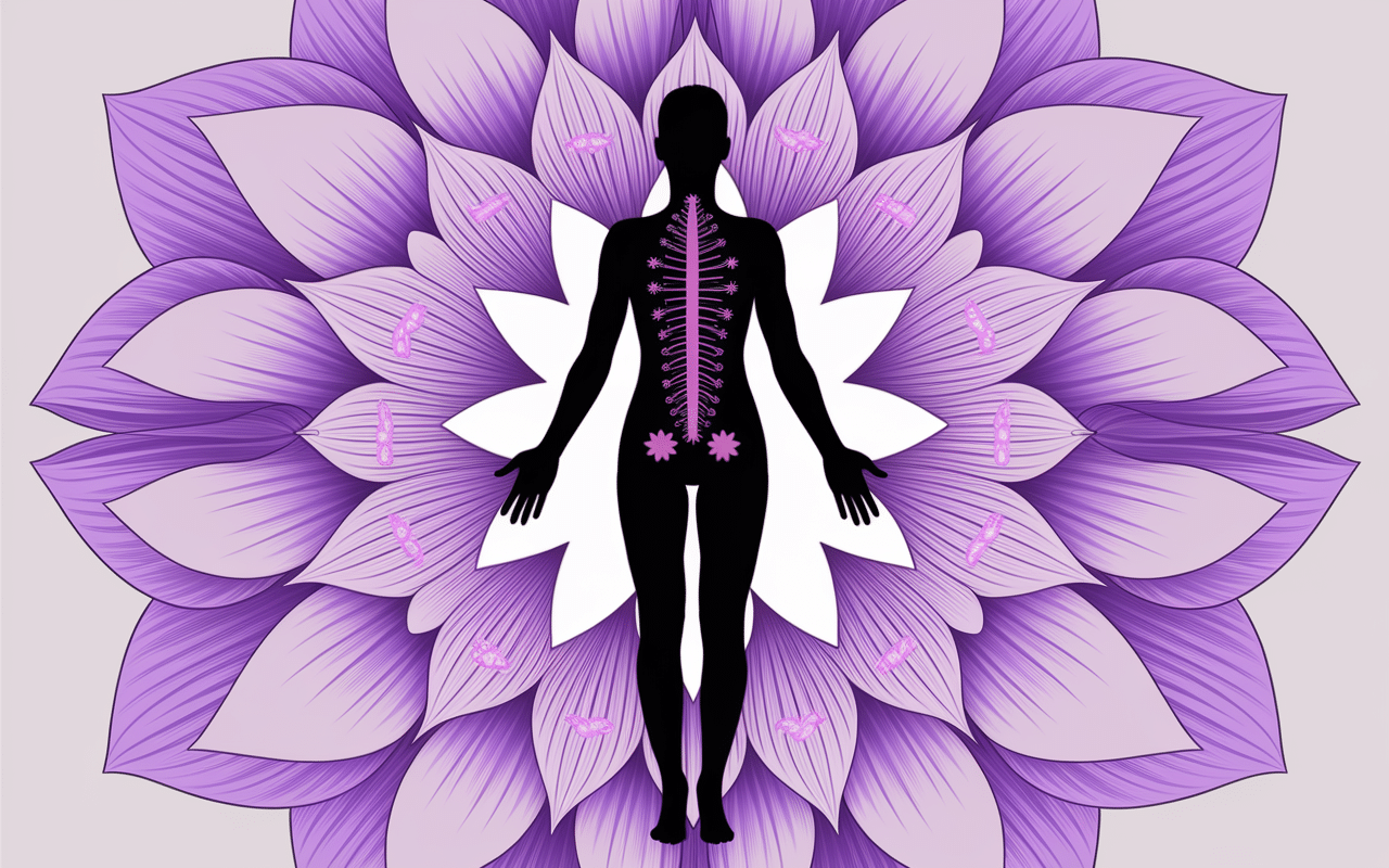 Illustration de l'acupression tapis champ de fleurs lotus