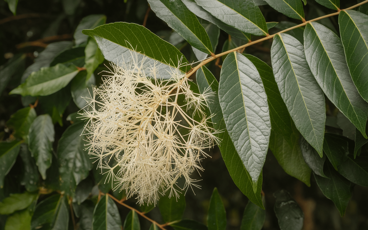 Gros plan écorce blanche et feuilles de bouleau