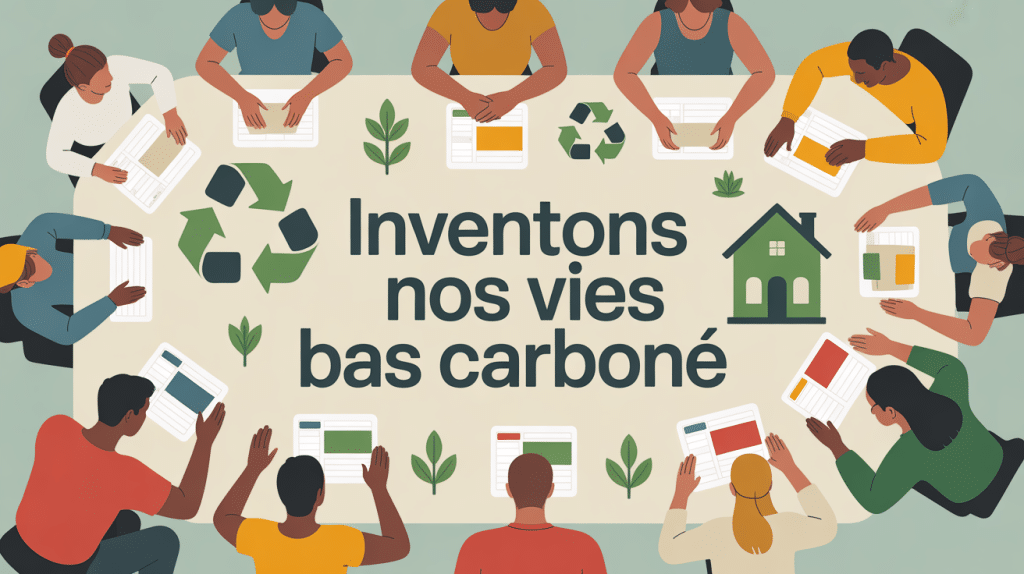 Silhouettes autour d'une table, collaboration écologique