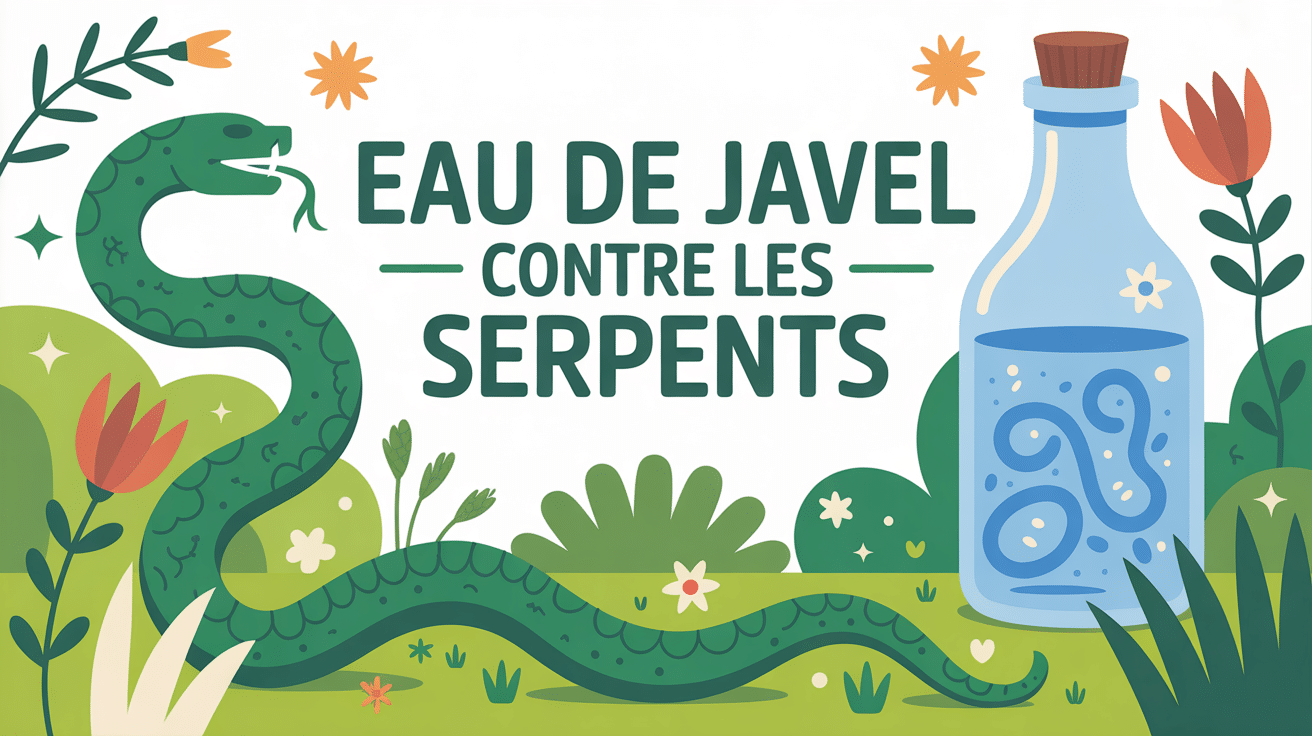 Illustration de jardin avec javel et serpent