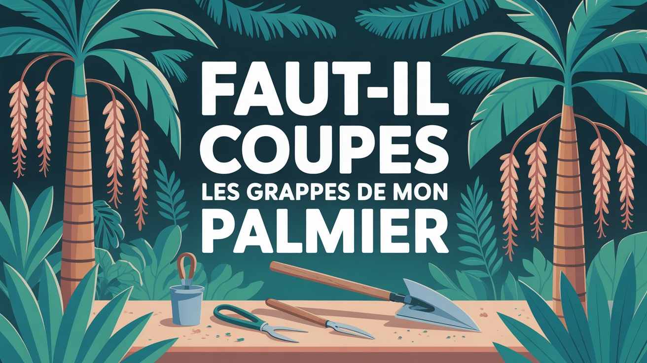 Illustration stylisée de mon palmier fait des grappes, faut-il les couper ?