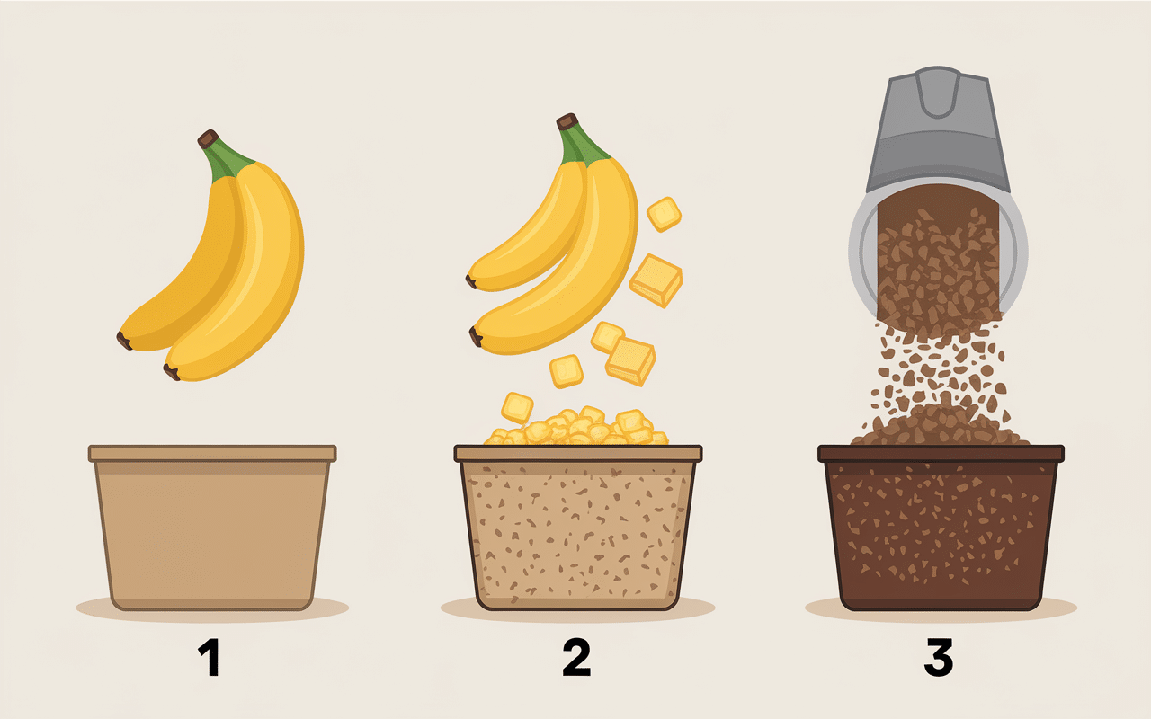 Étapes compost peau de banane