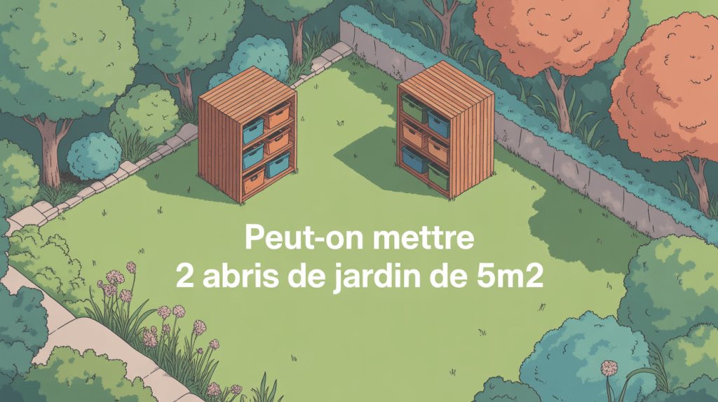 Vue aérienne de deux abris de jardin de 5m²
