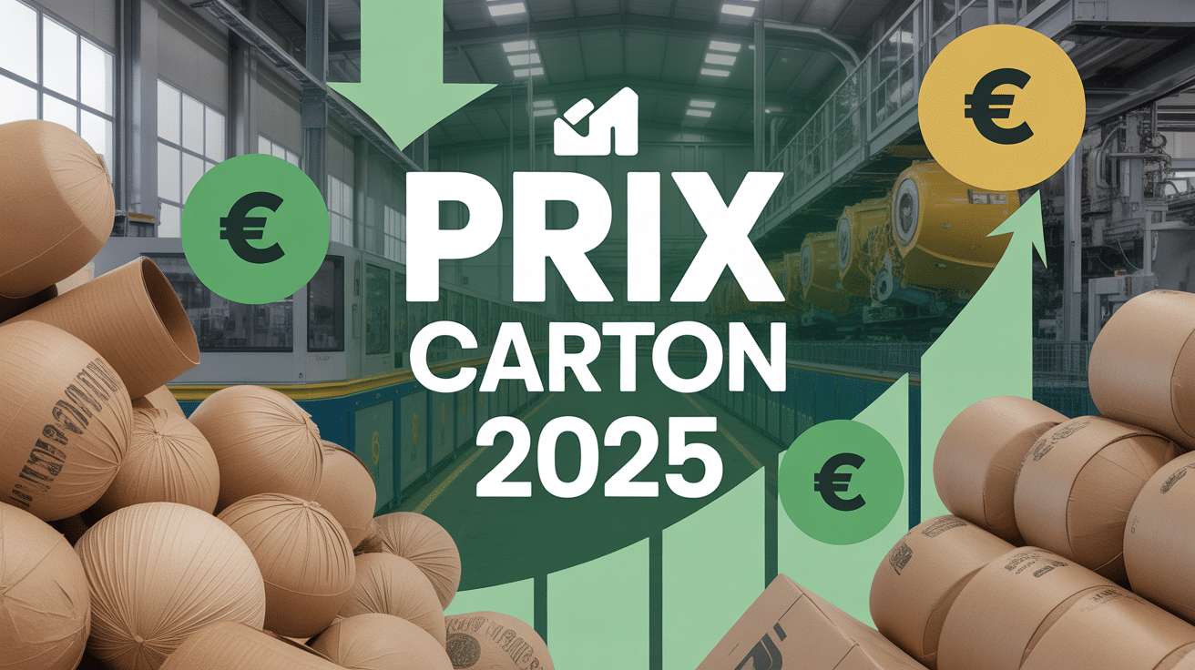 Usine de recyclage avec carton et graphiques de prix