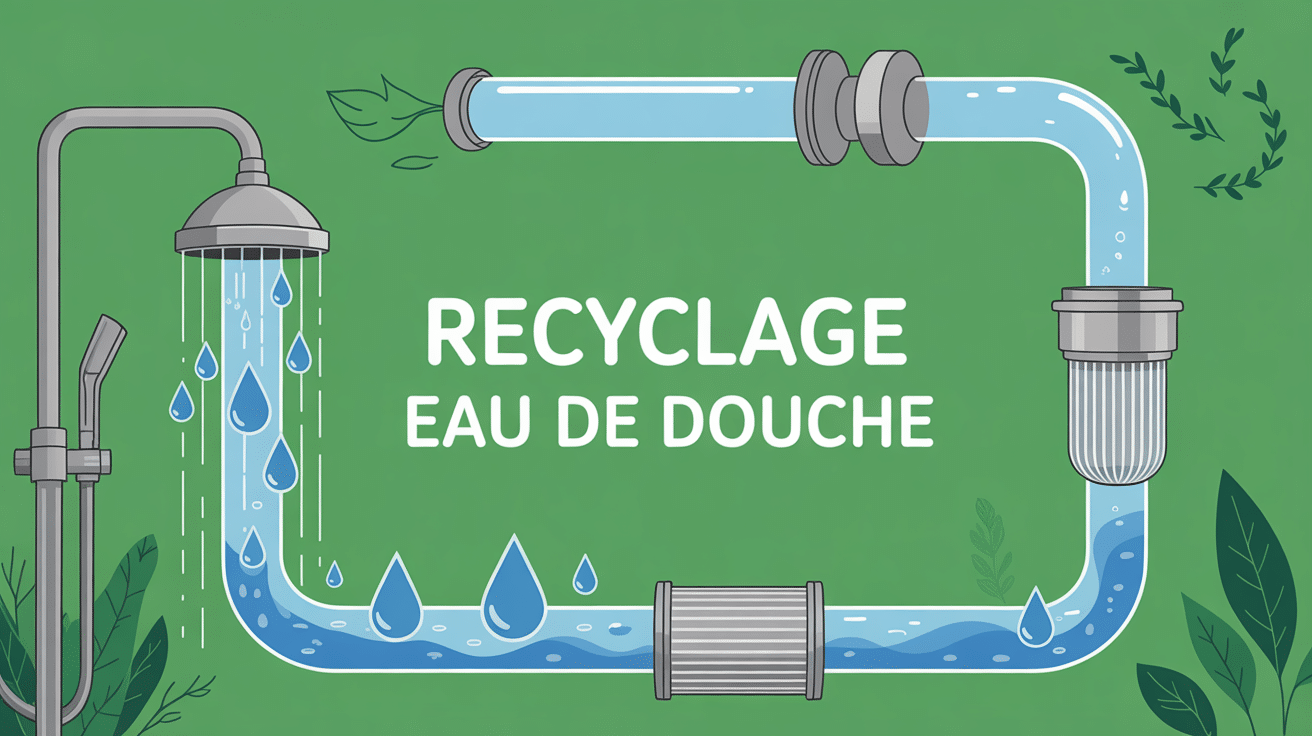 Illustration recyclage eau douche moderne