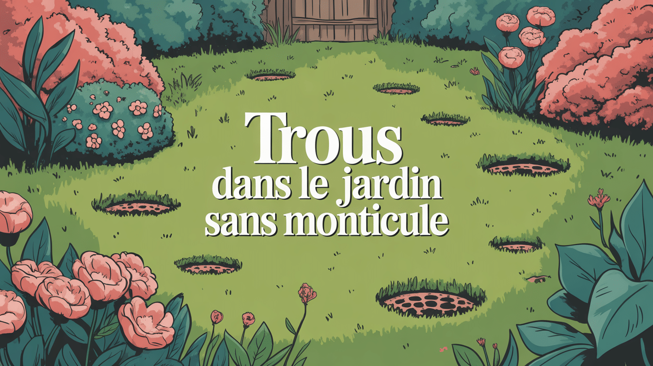 Vue de jardin vert avec trou sans monticule