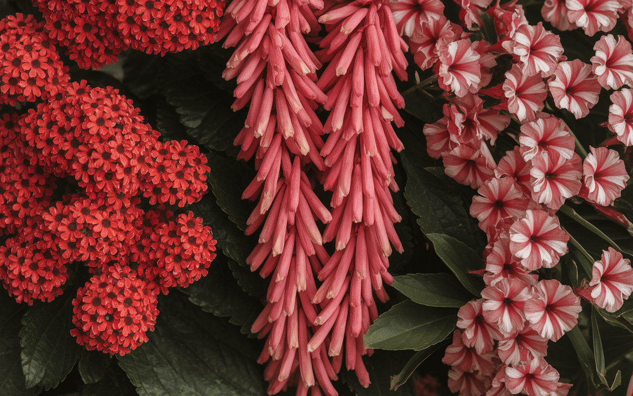 Différentes variétés de fleurs rouges