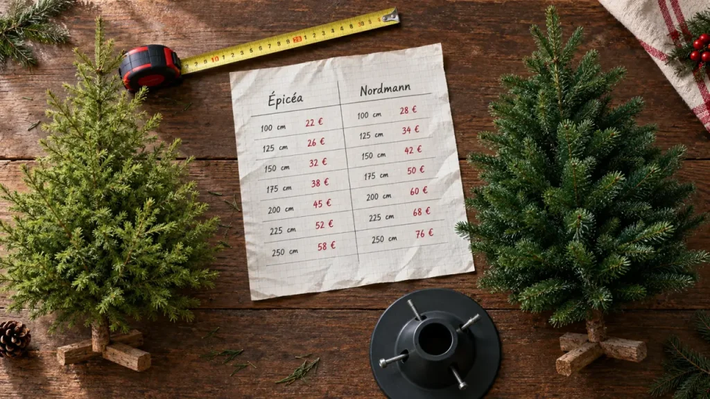 Prix du sapin de Noël : de 10,50 € pour un Épicéa à 170 € pour un Nordmann de 4 m