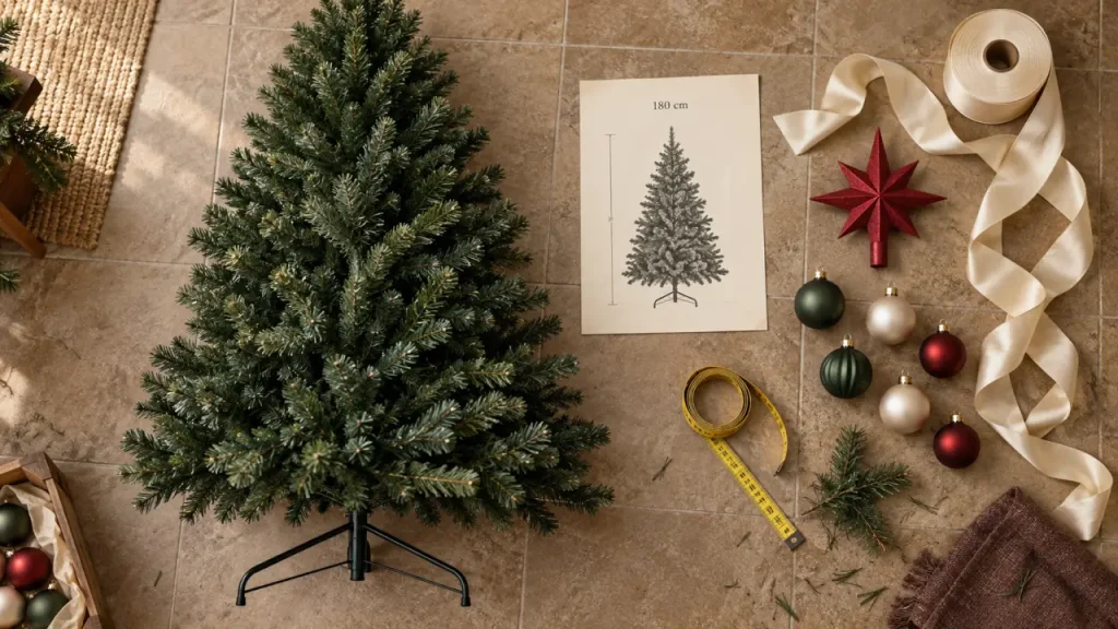 Sapin de Noël 180 cm : la hauteur idéale avec 15 cm sous plafond