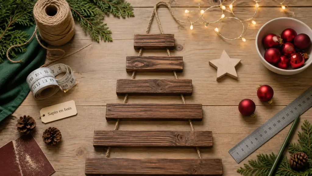 Fabriquer un sapin de Noël en bois : 6 morceaux, 5 m de ficelle et trois modèles simples
